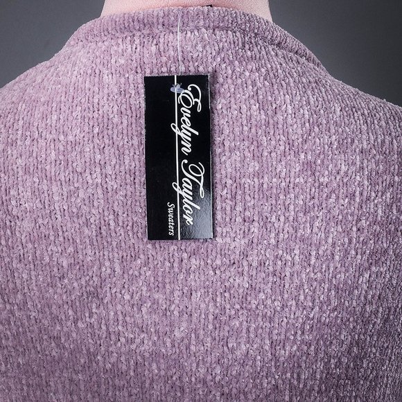 NWT Evelyn Taylor | Lilac Pocket Chenille Sweater - L - Picture 6 of 6